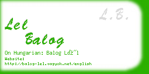 lel balog business card